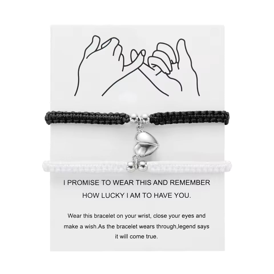 Minimal Handmade Magnetic Couple Rope Bracelet