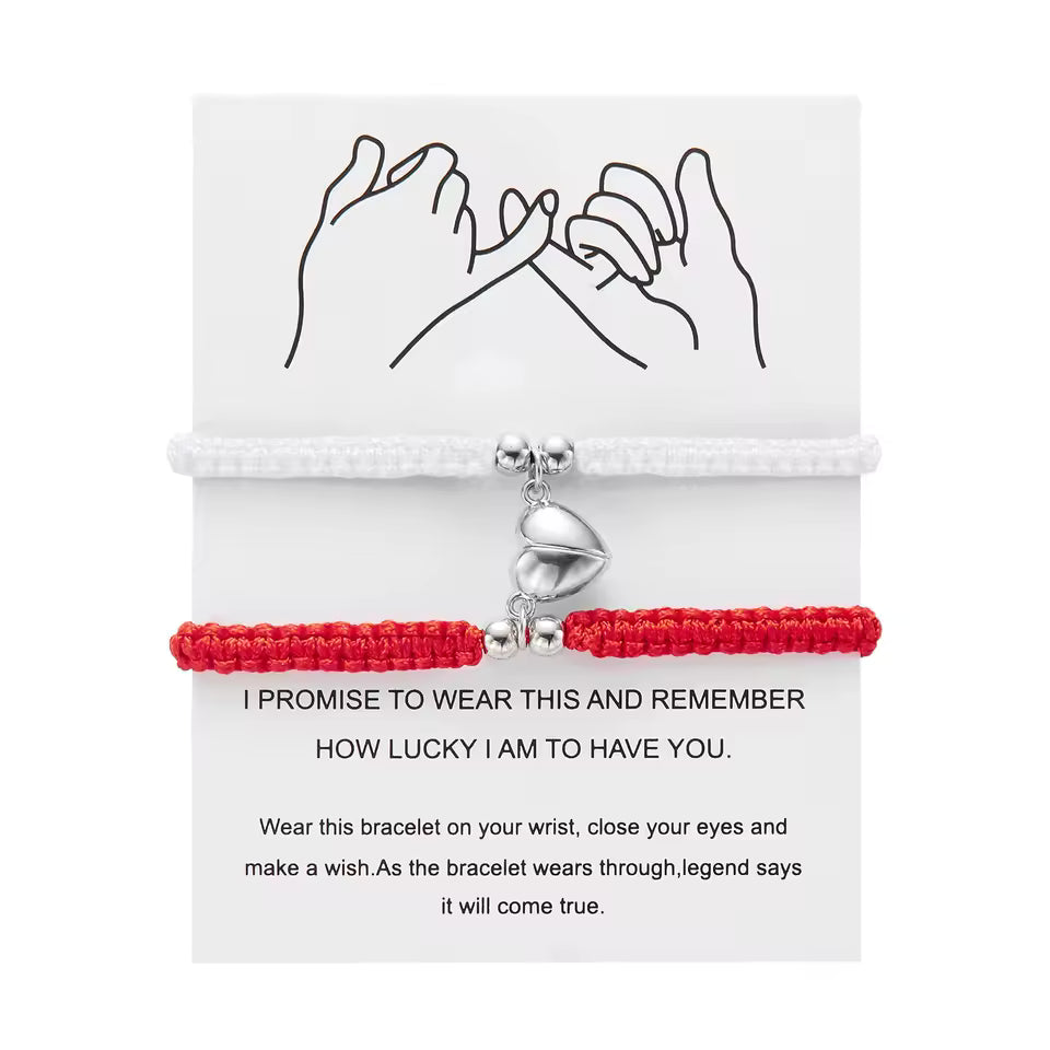 Minimal Handmade Magnetic Couple Rope Bracelet