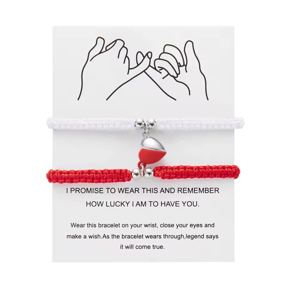 Minimal Handmade Magnetic Couple Rope Bracelet