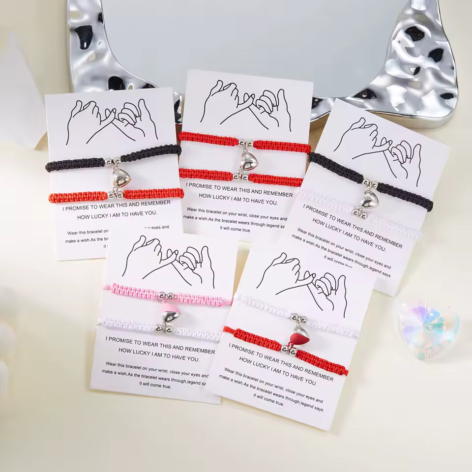 Minimal Handmade Magnetic Couple Rope Bracelet