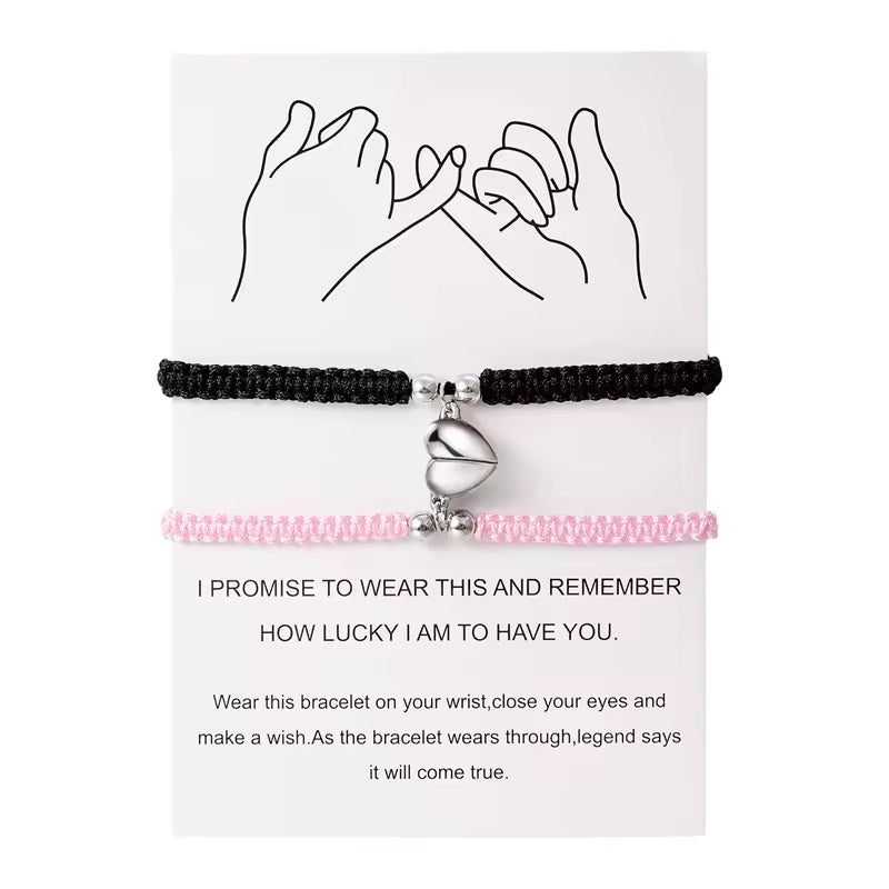 Minimal Handmade Magnetic Couple Rope Bracelet