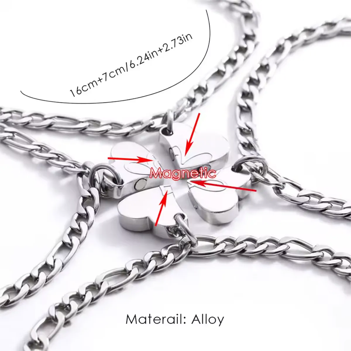 Magnetic Chain Bracelets for Family & Friends (4 pieces)