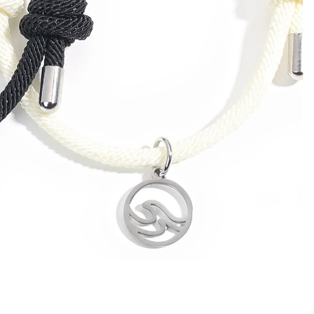 Magnetic stainless wave and mountain Rope Bracelelts