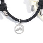Magnetic stainless wave and mountain Rope Bracelelts