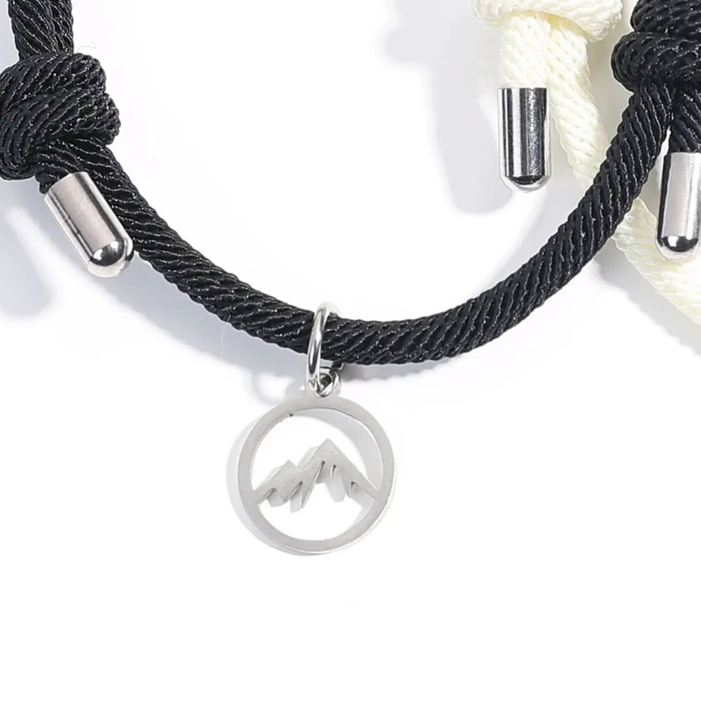 Magnetic stainless wave and mountain Rope Bracelelts