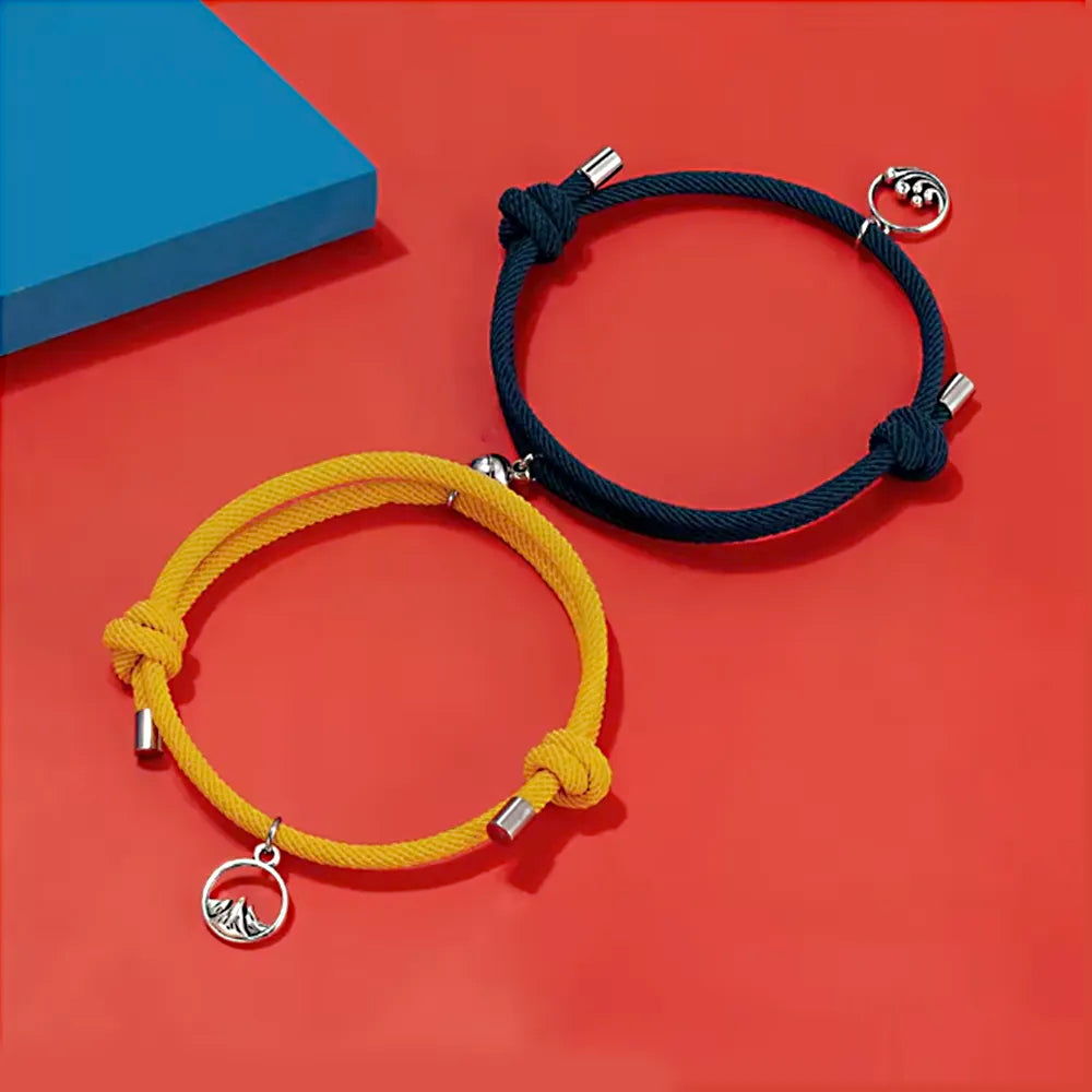 Magnetic wave and mountain Rope Bracelelts