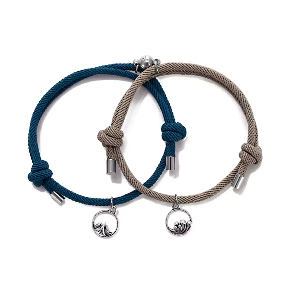 Magnetic wave and mountain Rope Bracelelts
