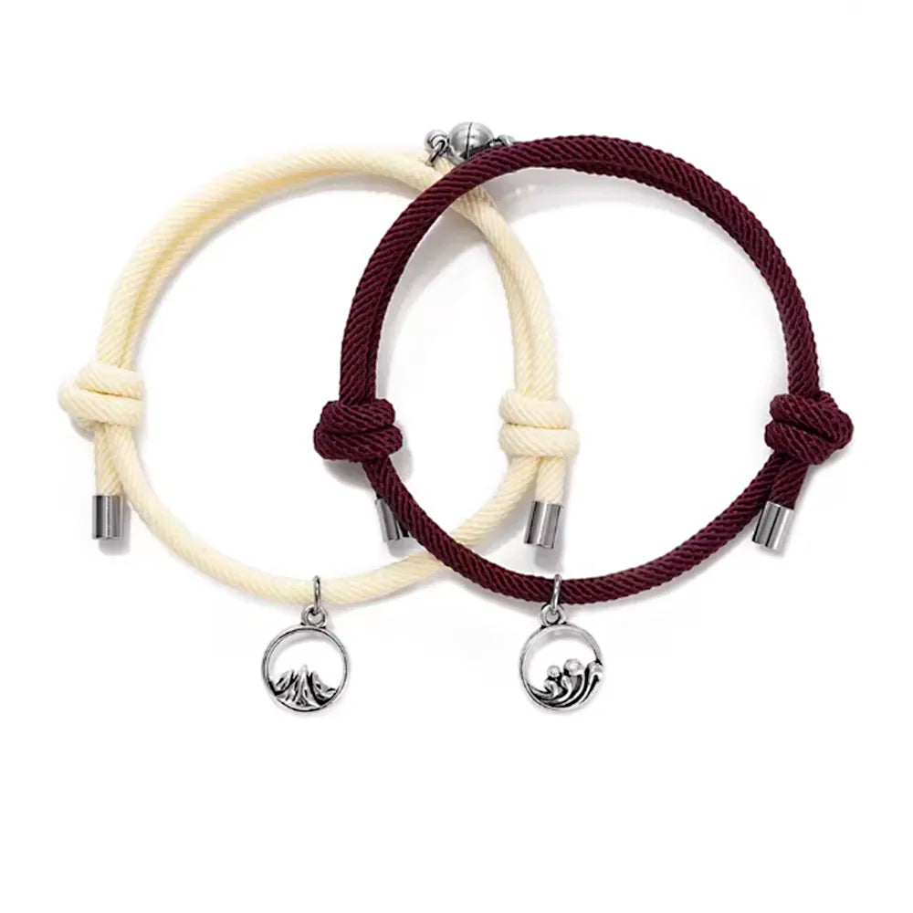 Magnetic wave and mountain Rope Bracelelts