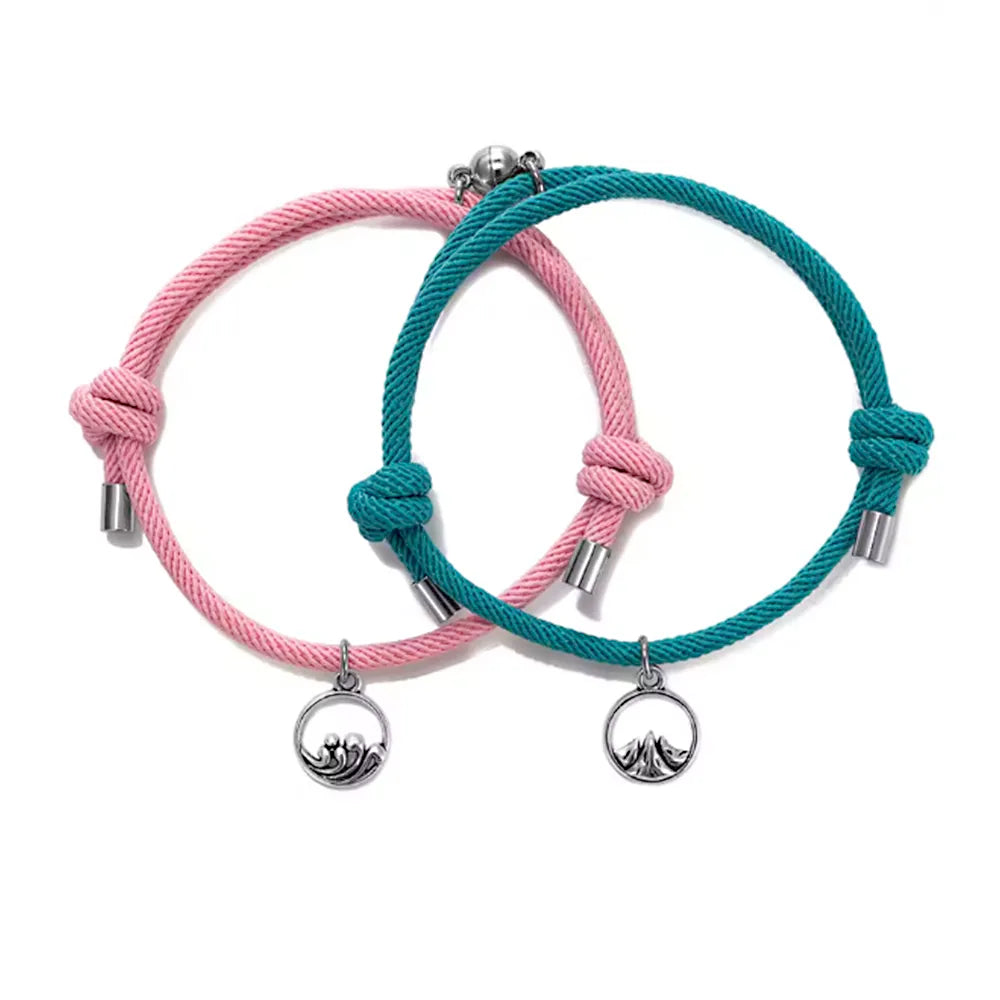 Magnetic wave and mountain Rope Bracelelts
