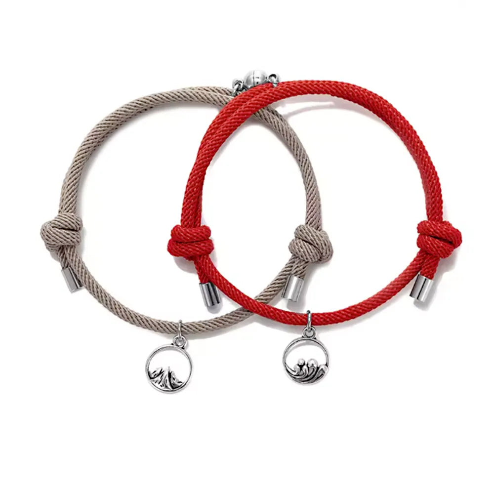 Magnetic wave and mountain Rope Bracelelts