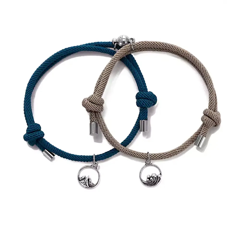 Magnetic wave and mountain Rope Bracelelts