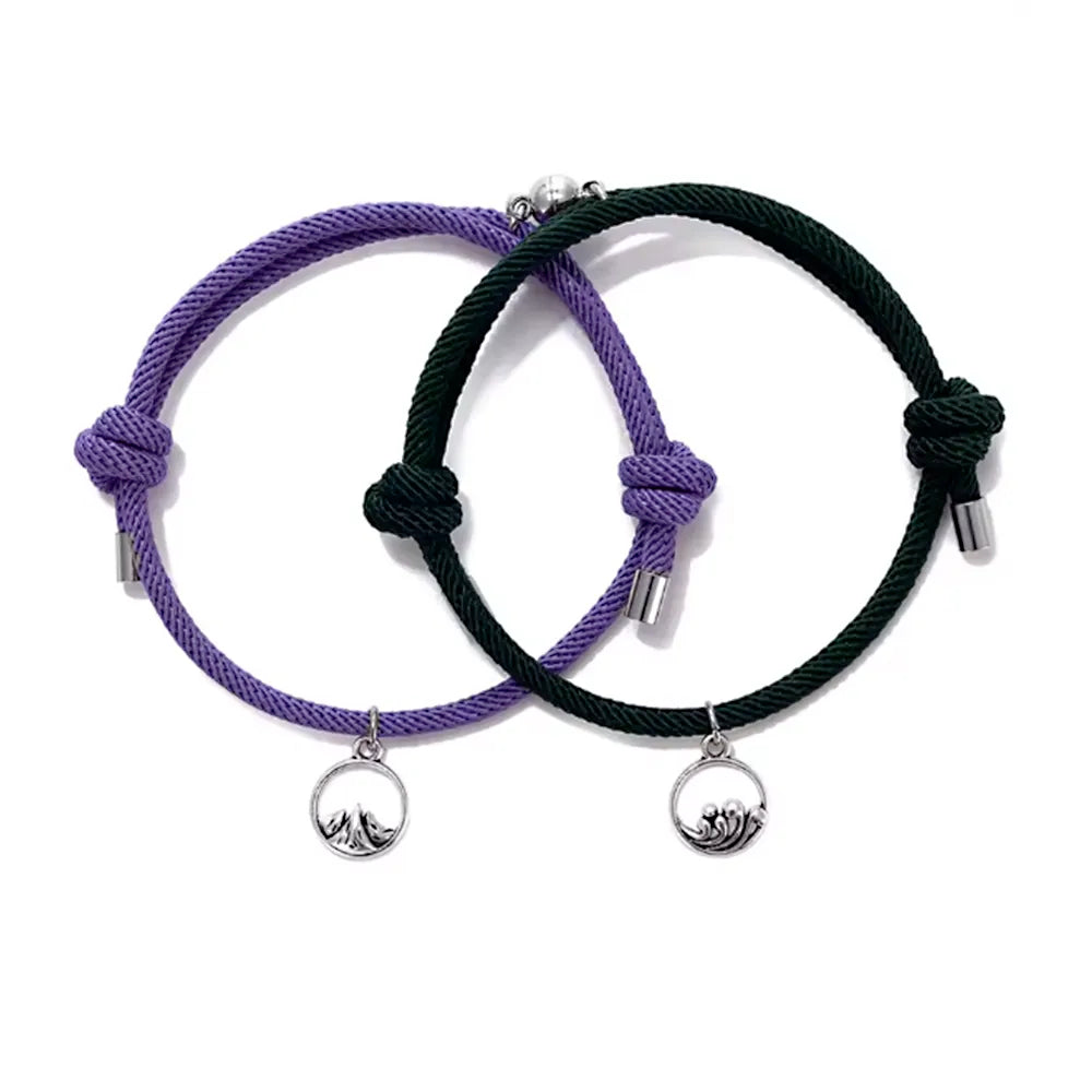 Magnetic wave and mountain Rope Bracelelts