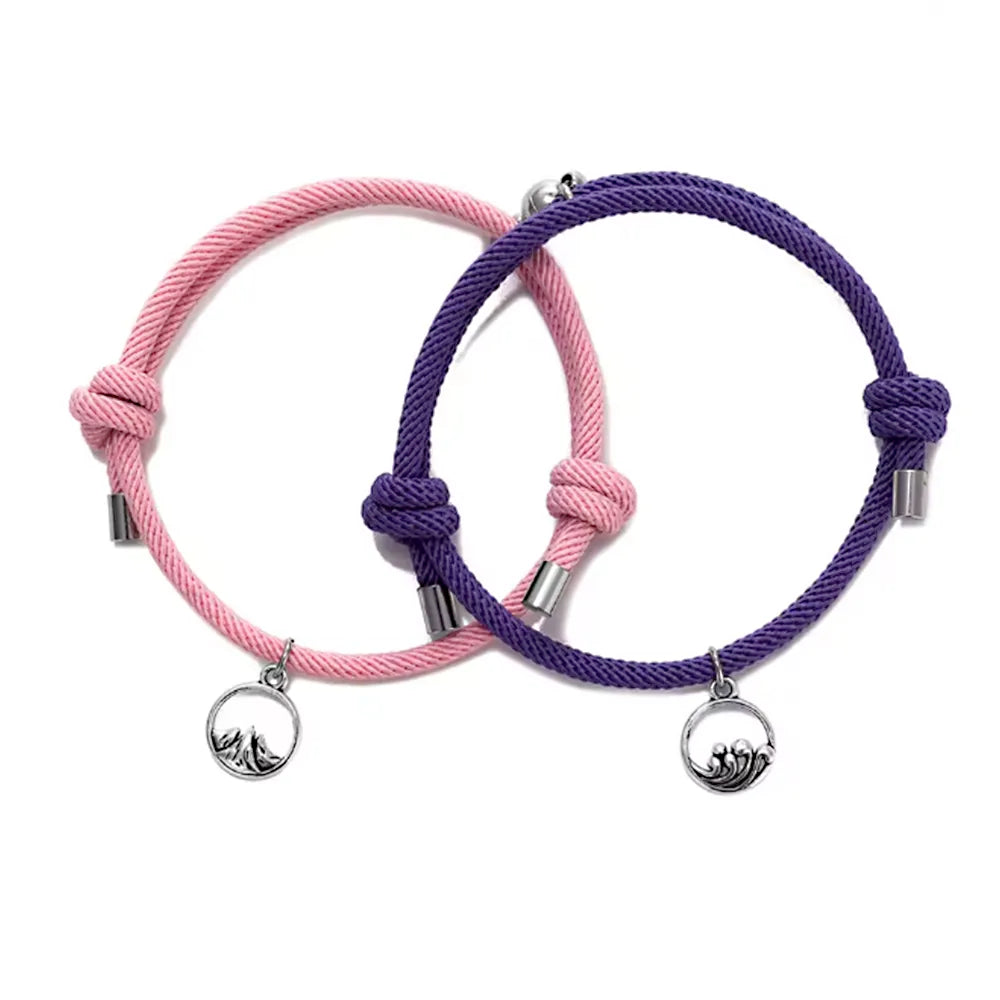 Magnetic wave and mountain Rope Bracelelts