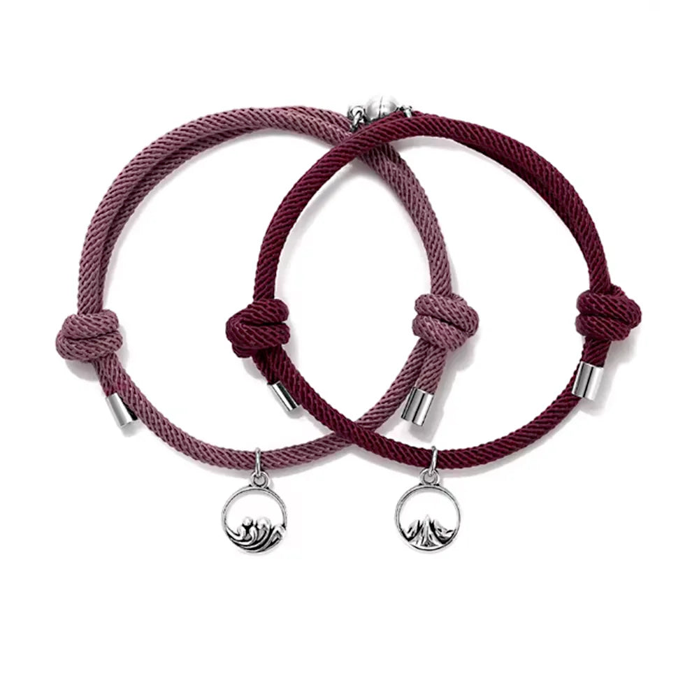 Magnetic wave and mountain Rope Bracelelts